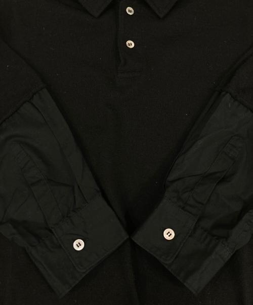 COMME des GARCONS HOMME（コムデギャルソン オム）COMME des GARCONS HOMME (コムデギャルソン オム) スリーブ切替ニットポロシャツ ブラック サイズ:Sの古着・服飾アイテム