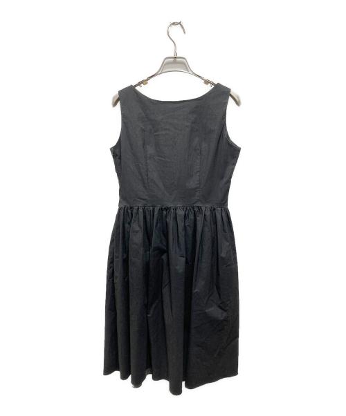 PRADA（プラダ）PRADA (プラダ) ノースリーブギャザーワンピース グレー サイズ:42の古着・服飾アイテム