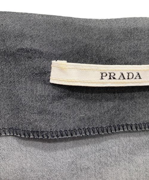 PRADA（プラダ）PRADA (プラダ) ノースリーブギャザーワンピース グレー サイズ:42の古着・服飾アイテム