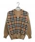 Burberry's（バーバリーズ）の古着「Vネックノバチェックウールニット」｜ブラウン