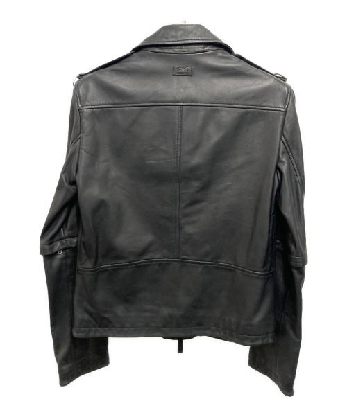 EMPORIO ARMANI（エンポリオアルマーニ）EMPORIO ARMANI (エンポリオアルマーニ) ラムレザーダブルライダースジャケット ブラック サイズ:46の古着・服飾アイテム