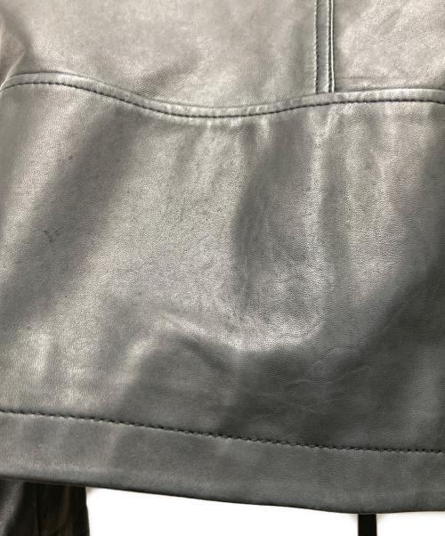 EMPORIO ARMANI（エンポリオアルマーニ）EMPORIO ARMANI (エンポリオアルマーニ) ラムレザーダブルライダースジャケット ブラック サイズ:46の古着・服飾アイテム