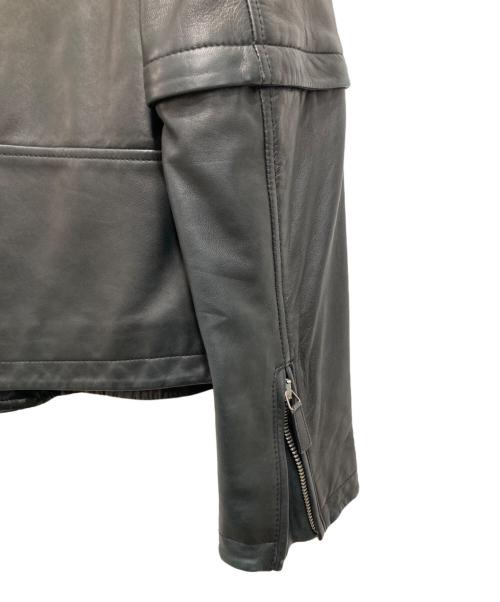 EMPORIO ARMANI（エンポリオアルマーニ）EMPORIO ARMANI (エンポリオアルマーニ) ラムレザーダブルライダースジャケット ブラック サイズ:46の古着・服飾アイテム