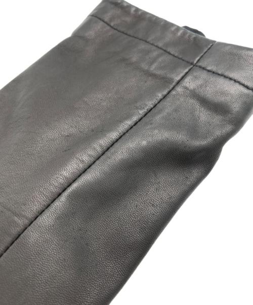 EMPORIO ARMANI（エンポリオアルマーニ）EMPORIO ARMANI (エンポリオアルマーニ) ラムレザーダブルライダースジャケット ブラック サイズ:46の古着・服飾アイテム