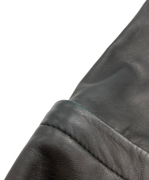 EMPORIO ARMANI（エンポリオアルマーニ）EMPORIO ARMANI (エンポリオアルマーニ) ラムレザーダブルライダースジャケット ブラック サイズ:46の古着・服飾アイテム