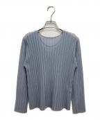 PLEATS PLEASEプリーツプリーズ）の古着「プリーツカットソー」｜スカイブルー