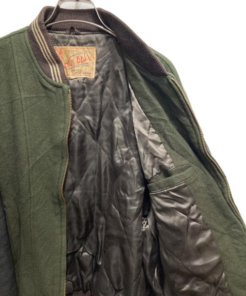 FANCY BALL（ファンシーボール）FANCY BALL (ファンシーボール) レザー切り替スタジャン グリーン サイズ:FREEの古着・服飾アイテム
