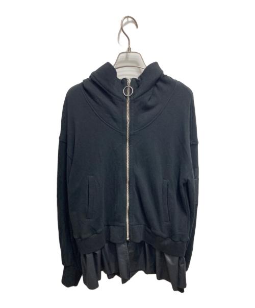 ayumi.mitsukane（アユミミツカネ）ayumi.mitsukane (アユミミツカネ) 裾ボリュームフーディー ブラック サイズ:38の古着・服飾アイテム