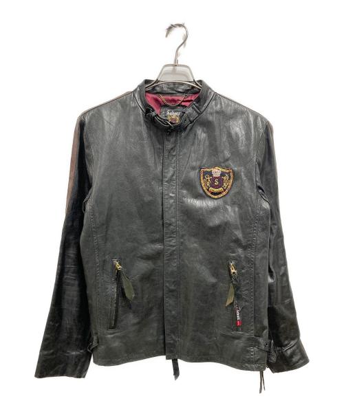 Schott（ショット）Schott (ショット) ラムレザーシングルライダースジャケット ブラック サイズ:Lの古着・服飾アイテム