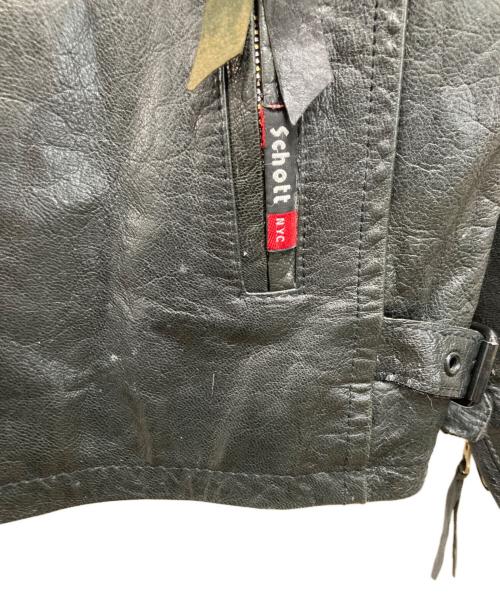 Schott（ショット）Schott (ショット) ラムレザーシングルライダースジャケット ブラック サイズ:Lの古着・服飾アイテム