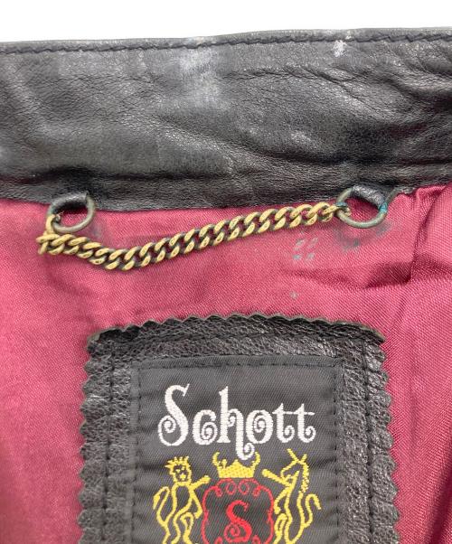 Schott（ショット）Schott (ショット) ラムレザーシングルライダースジャケット ブラック サイズ:Lの古着・服飾アイテム