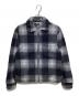 stussy（ステューシー）の古着「Zip Sherpa Shadow Plaid Shirt」｜ネイビー