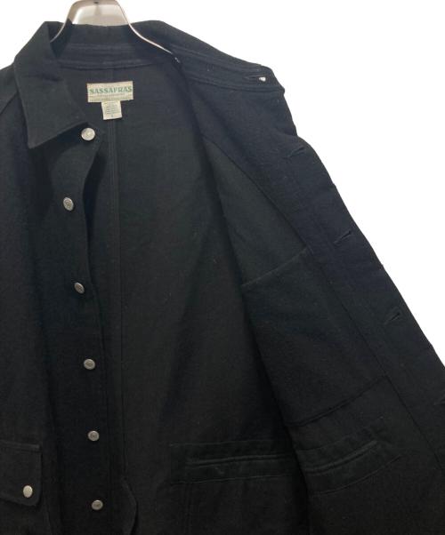 SASSAFRAS（ササフラス）SASSAFRAS (ササフラス) ウールコート ブラック サイズ:Lの古着・服飾アイテム
