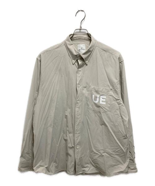 uniform experiment（ユニフォームエクスペリメント）uniform experiment (ユニフォームエクスペリメント) NUMBERING SEAM POCKET B.D SHIRT ベージュ サイズ:Lの古着・服飾アイテム