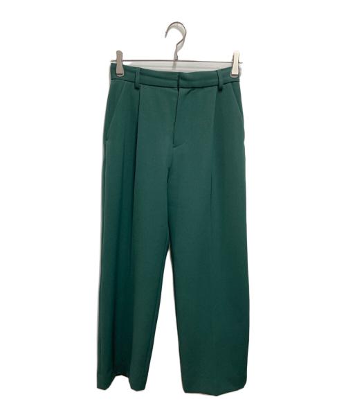 Ameri（アメリ）AMERI (アメリ) ESSENTIAL SLIM STRAIGHT PANTS グリーン サイズ:Sの古着・服飾アイテム