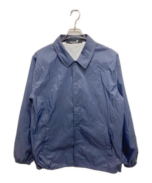 GROUND Y（グラウンドワイ）GROUND Y (グラウンドワイ) 落書きロゴコーチジャケット ネイビー サイズ:3の古着・服飾アイテム