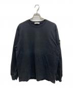 STONE ISLANDストーンアイランド）の古着「ヘビーウェイトコットンクルーネックL/Sカットソー」｜ブラック