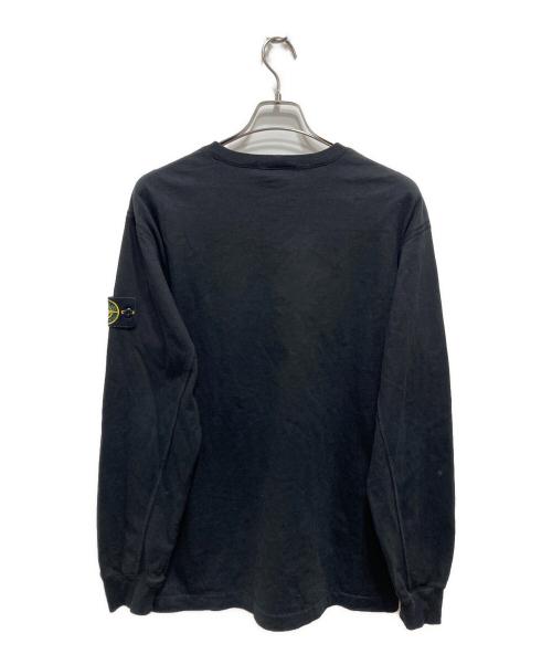 STONE ISLAND（ストーンアイランド）STONE ISLAND (ストーンアイランド) ヘビーウェイトコットンクルーネックL/Sカットソー ブラック サイズ:XLの古着・服飾アイテム
