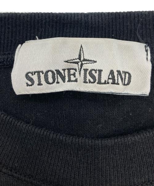 STONE ISLAND（ストーンアイランド）STONE ISLAND (ストーンアイランド) ヘビーウェイトコットンクルーネックL/Sカットソー ブラック サイズ:XLの古着・服飾アイテム