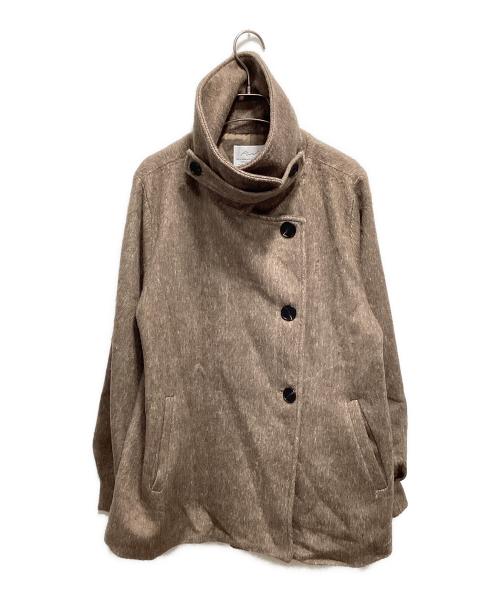 Alumu.（アルム）Alumu. (アルム) シャギースタンドカラーミドルコート ブラウン サイズ:Freeの古着・服飾アイテム