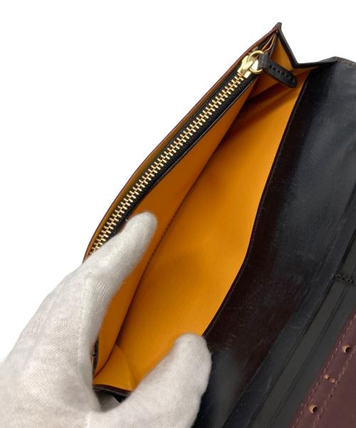 GANZO（ガンゾ）GANZO (ガンゾ) パンチングコードバンロングウォレット ブラウンの古着・服飾アイテム