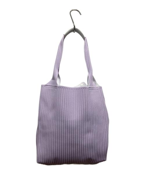 qbag paris（キューバッグ パリ）qbag paris (Qバッグ パリ) ニットバッグ プグレ トートバッグ トート トリコット バッグ A4 マルシェバッグ マルシェトート パープルの古着・服飾アイテム