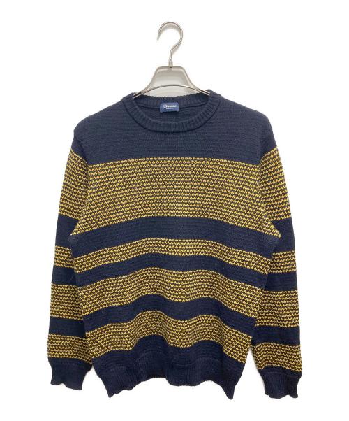 Drumohr（ドルモア）Drumohr (ドルモア) ボーダークルーネックニット ネイビー サイズ:FREEの古着・服飾アイテム