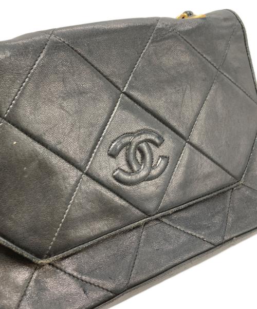 CHANEL（シャネル）CHANEL (シャネル) ココマークダイヤステッチチェーンショルダーバッグ ブラックの古着・服飾アイテム