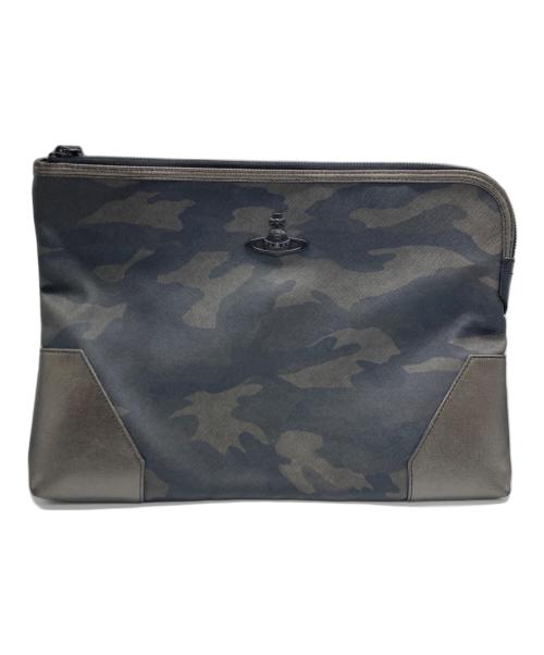 Vivienne Westwood（ヴィヴィアンウエストウッド）Vivienne Westwood (ヴィヴィアンウエストウッド) 迷彩柄 クラッチバッグ カーキの古着・服飾アイテム