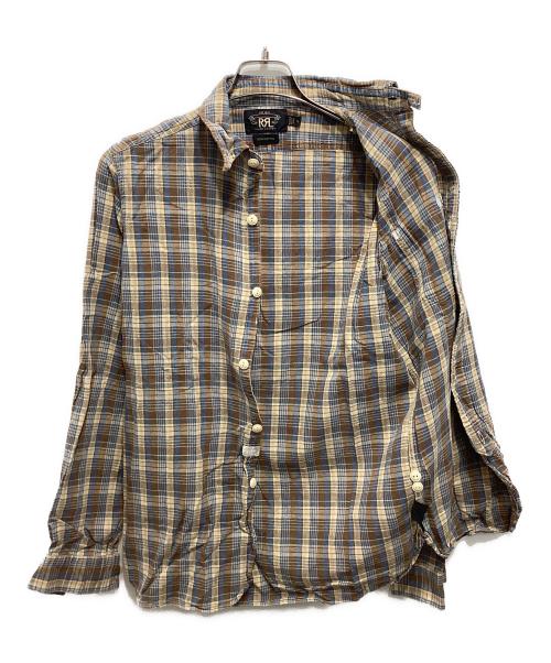 RRL（ダブルアールエル）RRL (ダブルアール) コットンチェックシャツ ブラウン サイズ:Sの古着・服飾アイテム