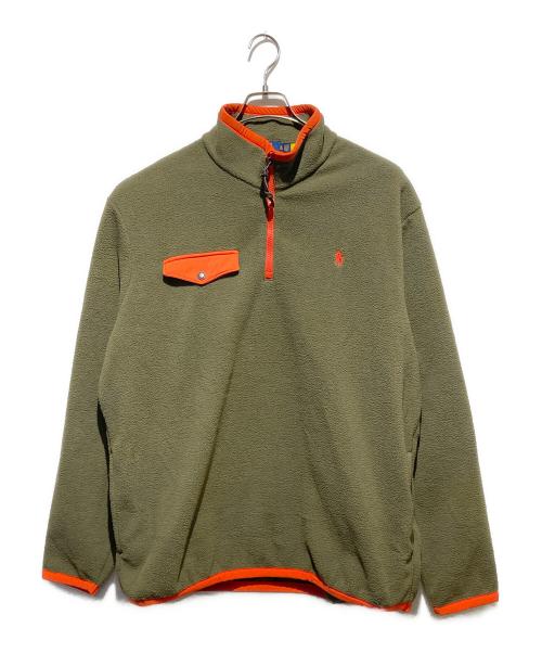 POLO RALPH LAUREN（ポロ・ラルフローレン）POLO RALPH LAUREN (ポロ・ラルフローレン) ハーフジップフリースジャケット オリーブ サイズ:ＸＬの古着・服飾アイテム