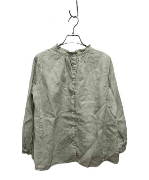 nest Robe（ネストローブ）nest Robe (ネストローブ) リネンスタンドフリルブラウス カーキ サイズ:FREEの古着・服飾アイテム