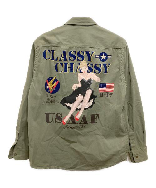 AVIREX（アヴィレックス）AVIREX (アヴィレックス) クラッシー シャシー シャツ カーキ サイズ:Lの古着・服飾アイテム