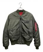 ALPHAアルファ）の古着「MA-1 タイト バックエンブレム」｜カーキ