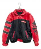 MONTANA TOONSモンタナトゥーンズ）の古着「アニメーションレザージャケット」｜ブラック×レッド