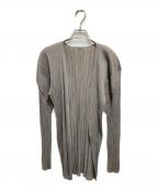 PLEATS PLEASEプリーツプリーズ）の古着「プリーツカーディガン」｜グレー