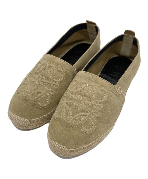 LOEWE（ロエベ）LOEWE (ロエベ) アナグラムスエードエスパドリーユ ベージュ サイズ:38の古着・服飾アイテム