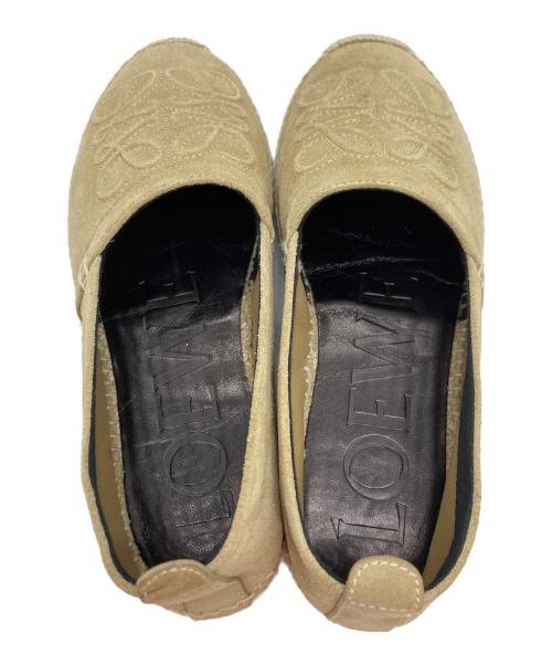 LOEWE（ロエベ）LOEWE (ロエベ) アナグラムスエードエスパドリーユ ベージュ サイズ:38の古着・服飾アイテム