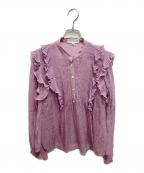 JILL STUARTジルスチュアート）の古着「クララジャガードブラウス」｜ピンク