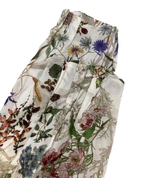 TOMORROW LAND collection（トゥモローランドコレクション）TOMORROW LAND collection (トゥモローランドコレクション) インクリーズフラワープリント ネックタックブラウス ホワイト サイズ:36の古着・服飾アイテム