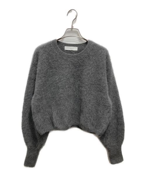 NOLLEY'S sophi（ノーリーズソフィー）NOLLEY'S sophi (ノーリーズソフィー) ヘアリーショート丈クルーネックプルオーバーニット グレー サイズ:Mの古着・服飾アイテム