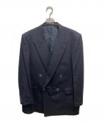 Burberry'sバーバリー）の古着「カシミヤブレンドボタンロゴダブルジャケット」｜ネイビー