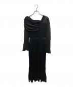 Snidelスナイデル）の古着「シアーブロッキングワンショルワンピース/25年モデル」｜ブラック