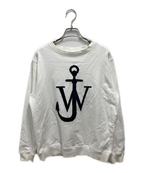 J.W.ANDERSON（ジェイダブリューアンダーソン）J.W.ANDERSON (ジェイダブリューアンダーソン) ロゴ刺繍スウェット ホワイト サイズ:Mの古着・服飾アイテム