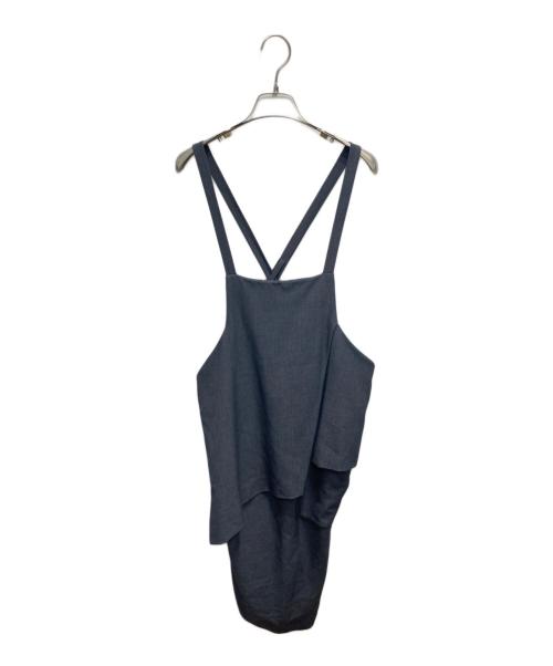 ENFOLD（エンフォルド）ENFOLD (エンフォルド) スポンジダブルクロス エプロンドレス グレー サイズ:Mの古着・服飾アイテム