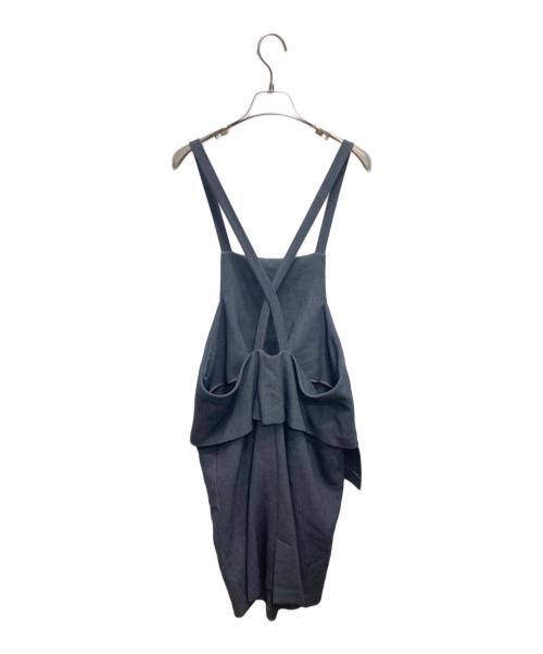 ENFOLD（エンフォルド）ENFOLD (エンフォルド) スポンジダブルクロス エプロンドレス グレー サイズ:Mの古着・服飾アイテム