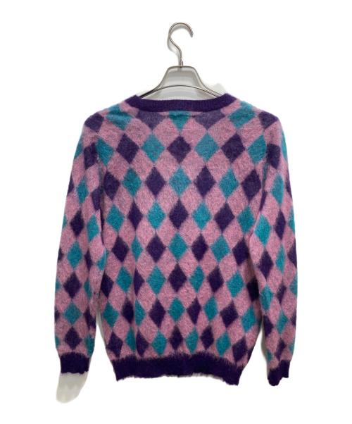 WACKO MARIA（ワコマリア）WACKO MARIA (ワコマリア) スーパーキッドモヘアアーガイルカーディガン パープル サイズ:Sの古着・服飾アイテム