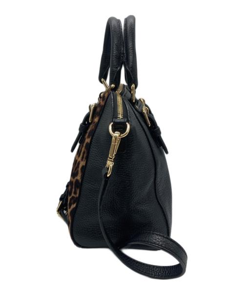 MICHAEL KORS（マイケル・コース）MICHAEL KORS (マイケルコース) ショルダーバッグ ブラック×レオパードの古着・服飾アイテム