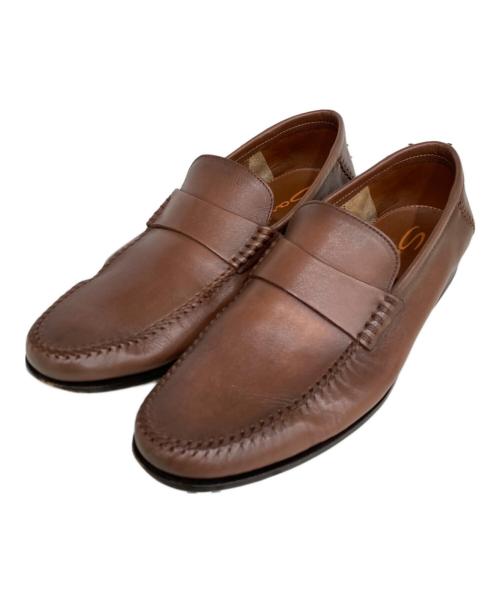 Santoni（サントーニ）Santoni (サントーニ) コインローファー ブラウン サイズ:UK 8の古着・服飾アイテム