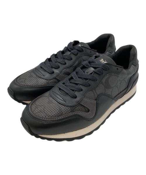 COACH（コーチ）COACH (コーチ) シグネチャローカットスニーカー グレー サイズ:26の古着・服飾アイテム